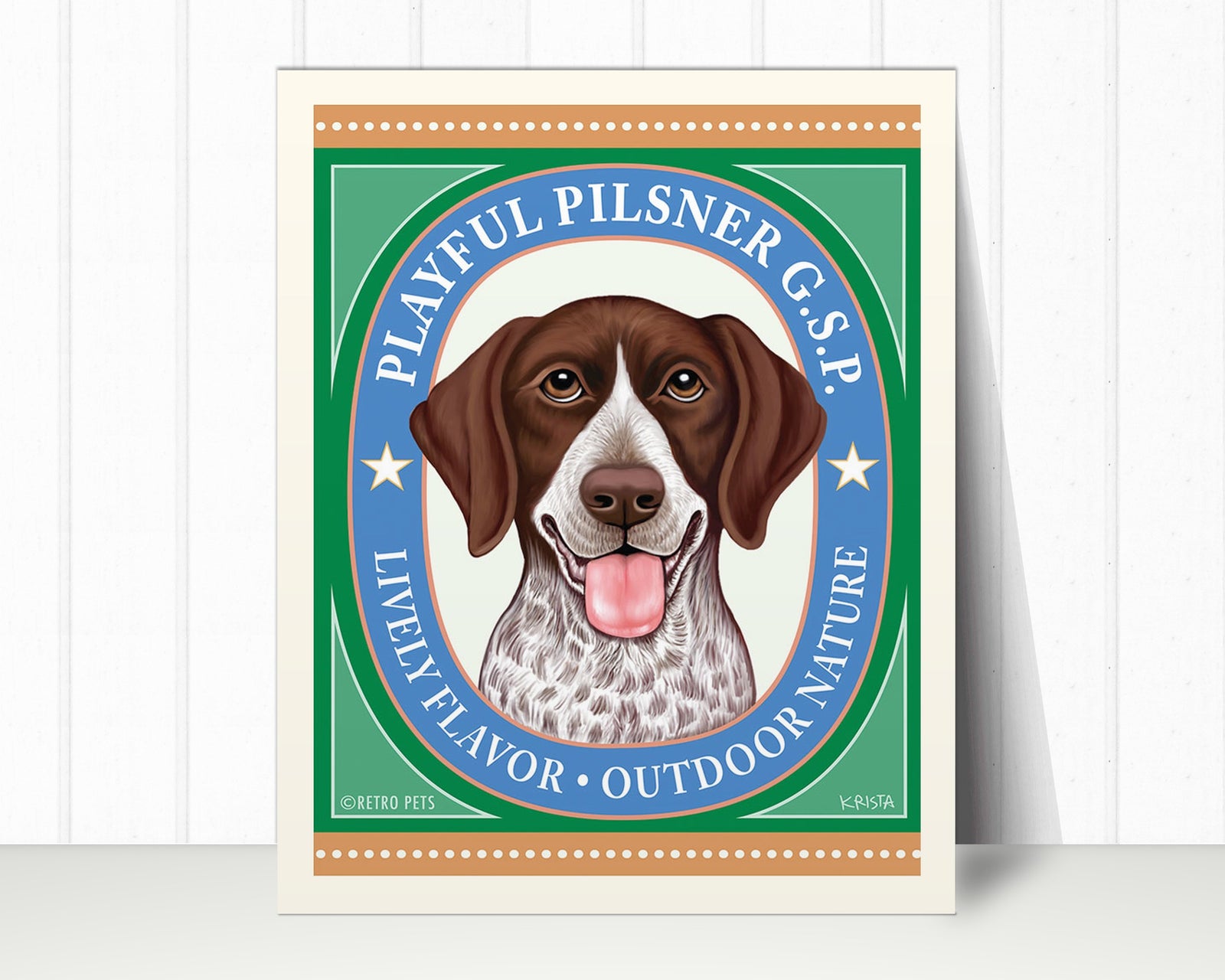 German Shorthair Art Print "Playful Pilsner" | GSP Lover Gift
