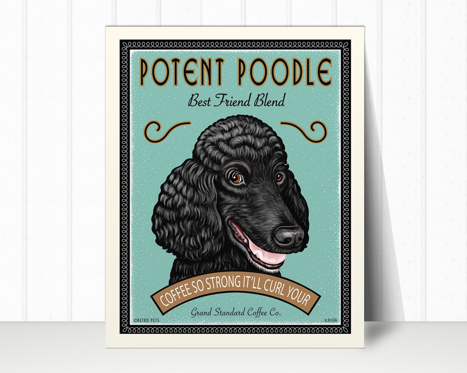 Poodle Art Print "Potent Poodle Fine French Roast" | Poodle Lover Gift