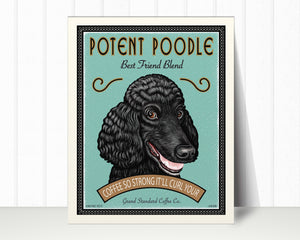Poodle Art Print "Potent Poodle Fine French Roast" | Poodle Lover Gift