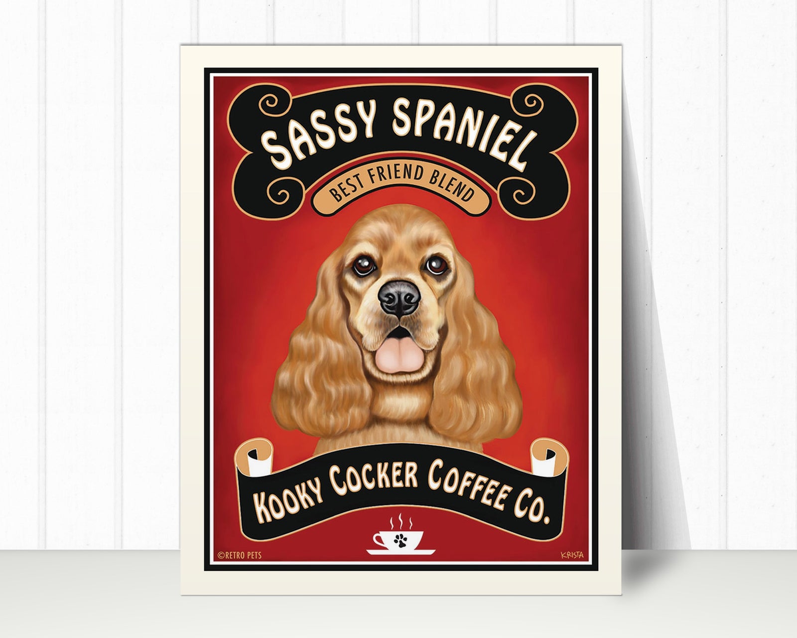 Cocker Spaniel Art Print "Sassy Spaniel Coffee" | Cocker Spaniel Lover Gift