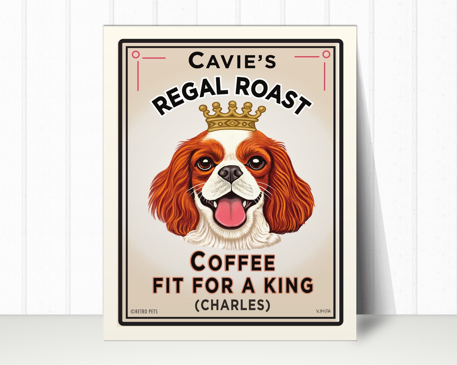Blenheim Cavalier Art Print "Cavie's Regal Roast" | Cavalier Lover Gift