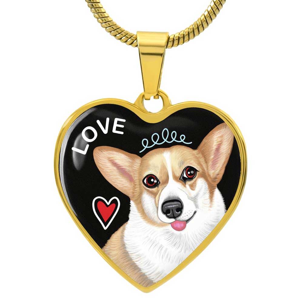 Corgi LOVE | Luxury Heart-Shaped Pendant with Necklace | FREE SHIPPING!