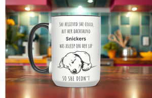 Dachshund Personalized "She Believed She Could" 15oz Coffee Mug