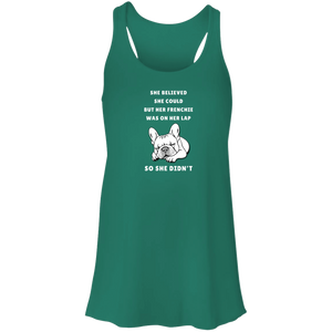 French Bulldog "She Believed She Could" Flowy Racerback Tank