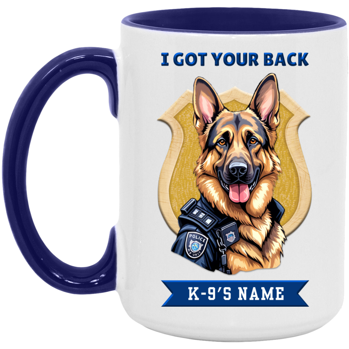 Personalized German Shepherd K-9 Police Dog 15oz Coffee Mug