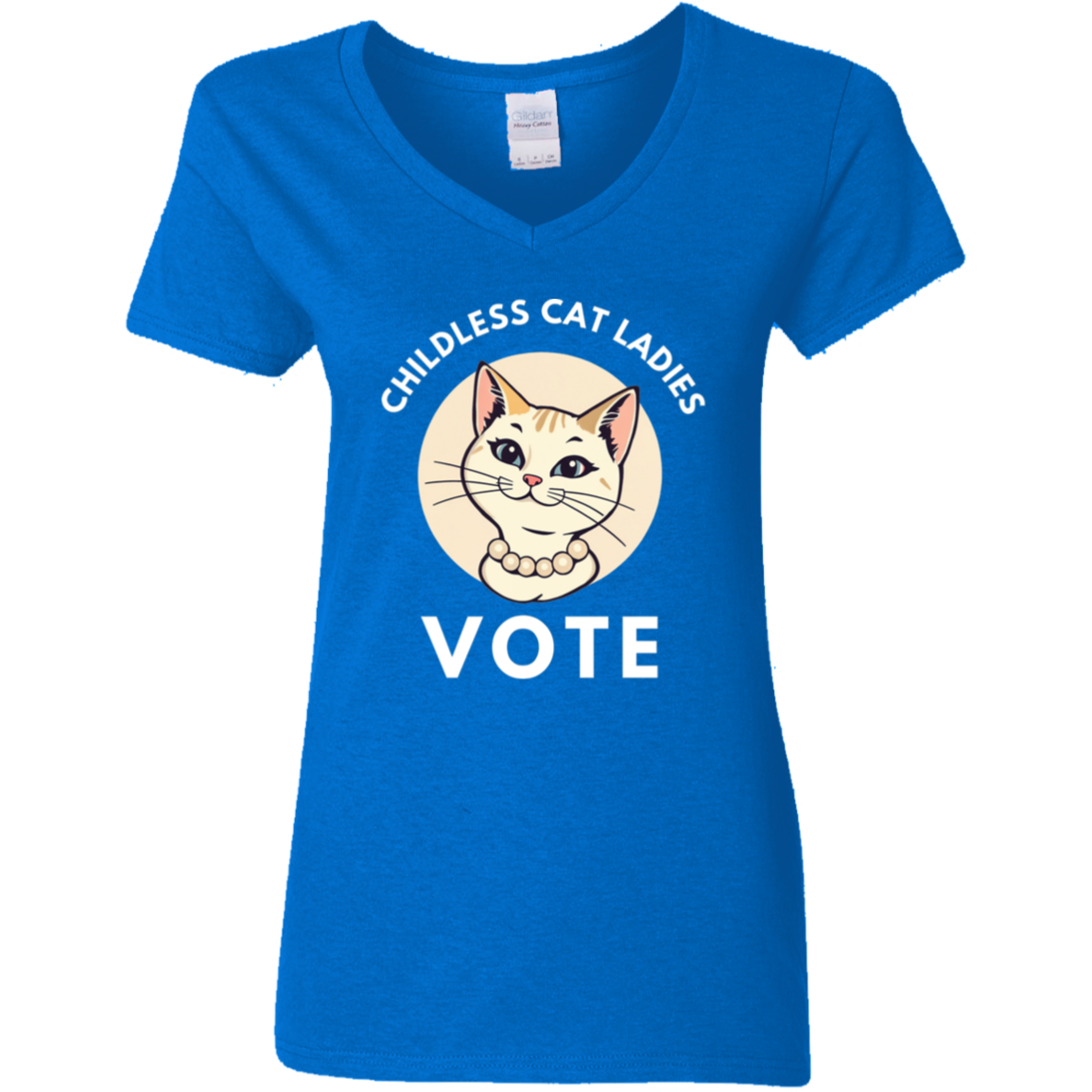 Childless Cat Ladies VOTE V-Neck T-Shirt