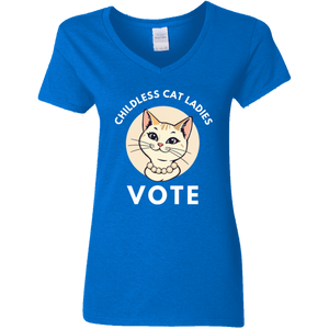 Childless Cat Ladies VOTE V-Neck T-Shirt