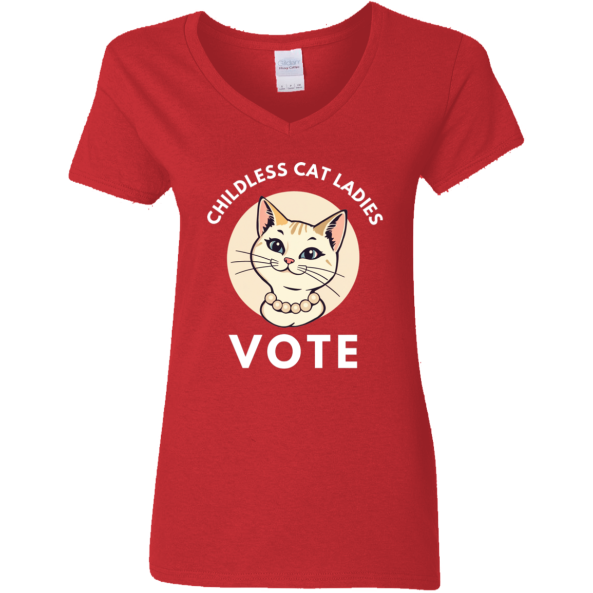 Childless Cat Ladies VOTE V-Neck T-Shirt