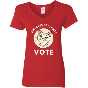 Childless Cat Ladies VOTE V-Neck T-Shirt