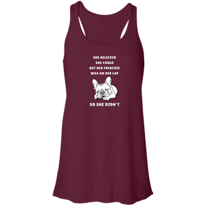 French Bulldog "She Believed She Could" Flowy Racerback Tank