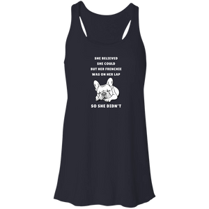 French Bulldog "She Believed She Could" Flowy Racerback Tank