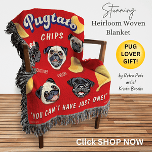 Heirloom Woven "PUGTATO CHIPS" Blanket | FREE SHIPPING!