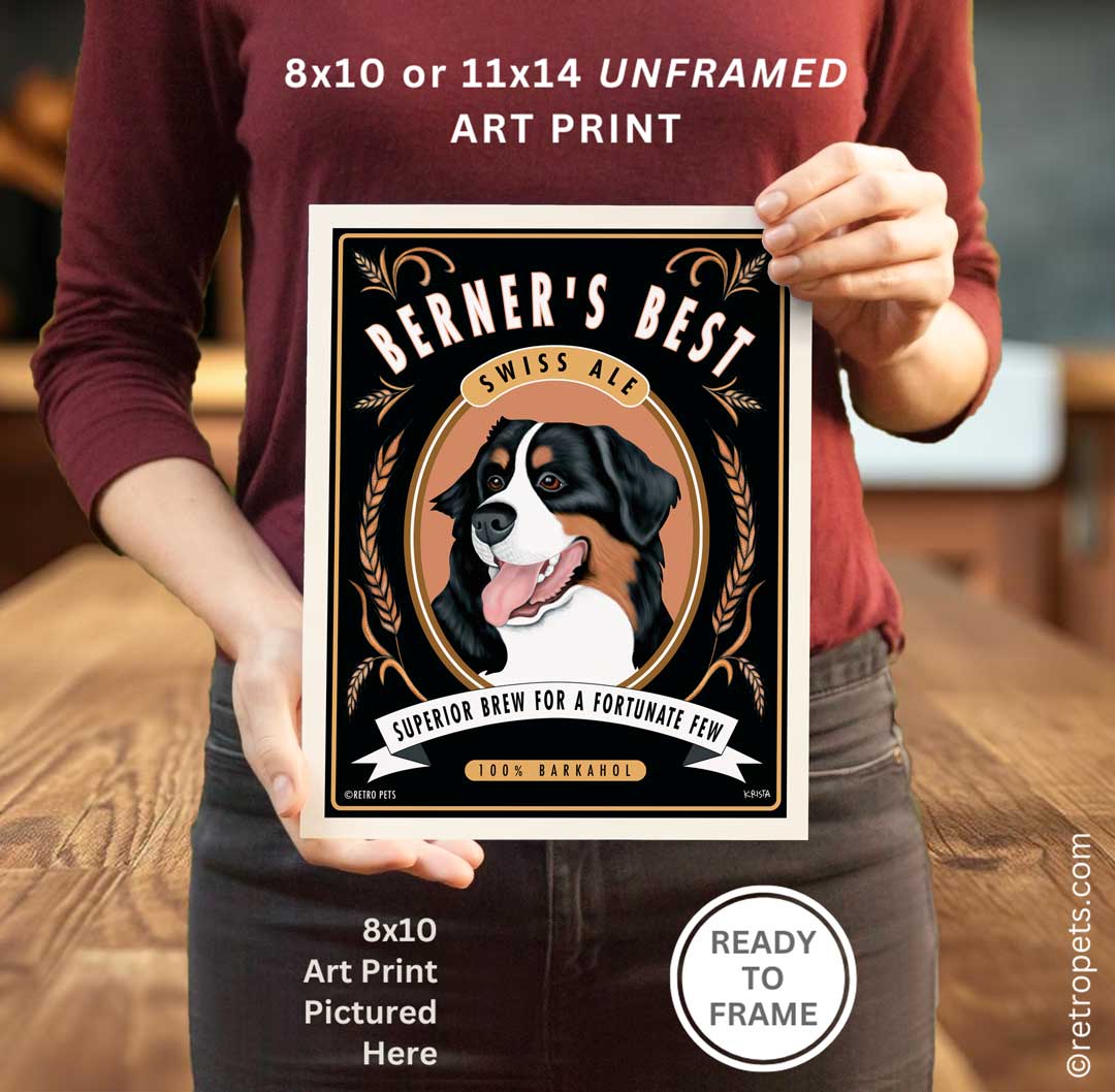 Berner's Best Dog Art | Berner's Best Art | Retro Pets Art