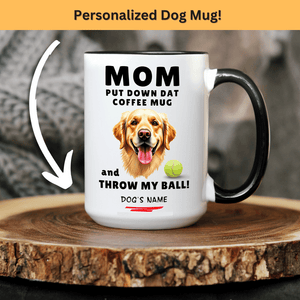 Golden Retriever | THROW MY BALL | 15oz Accent Coffee Mug