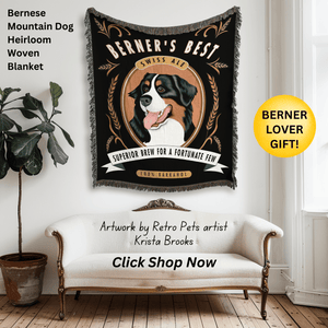 Bernese Mountain Dog Woven Heirloom Blanket | Bernese Lover Gift | Free Shipping!