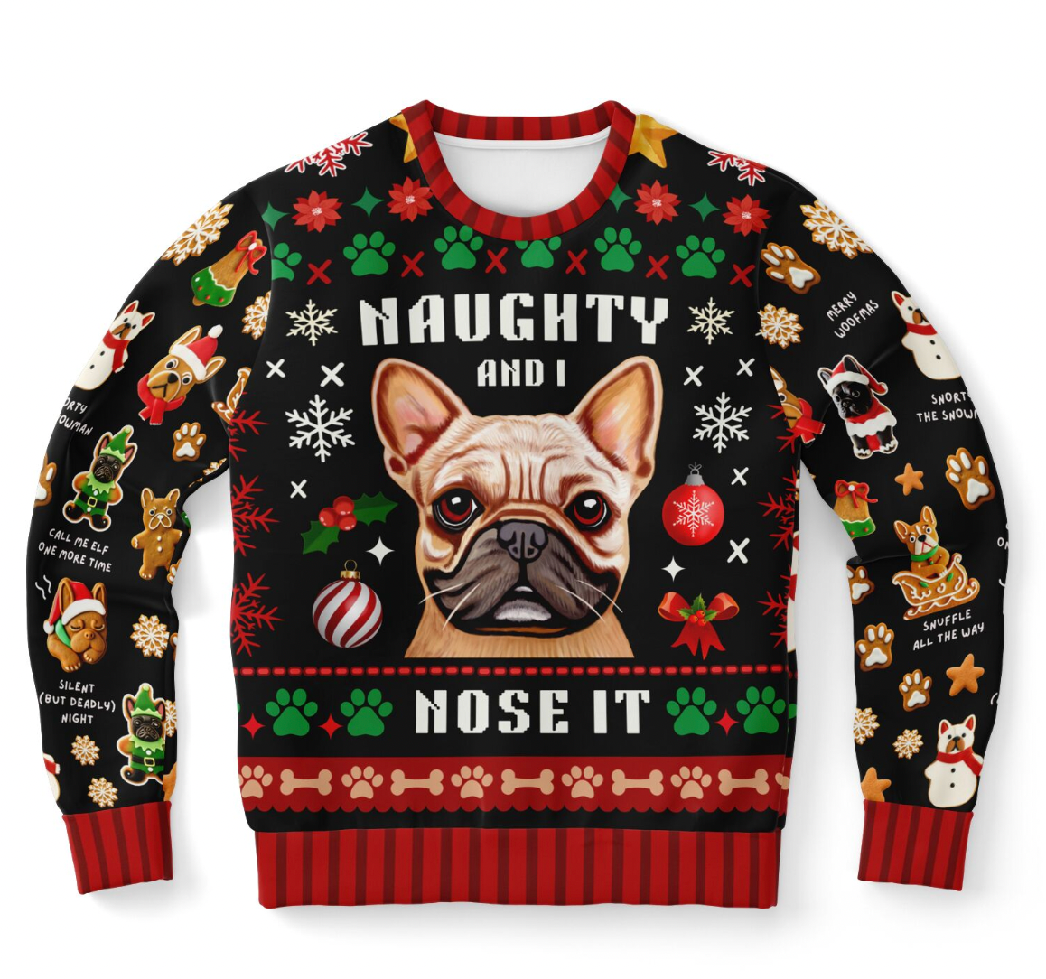 FRENCH BULLDOG "UGLY CHRISTMAS SWEATSHIRT" UNISEX | FREE SHIPPING FOR USA!