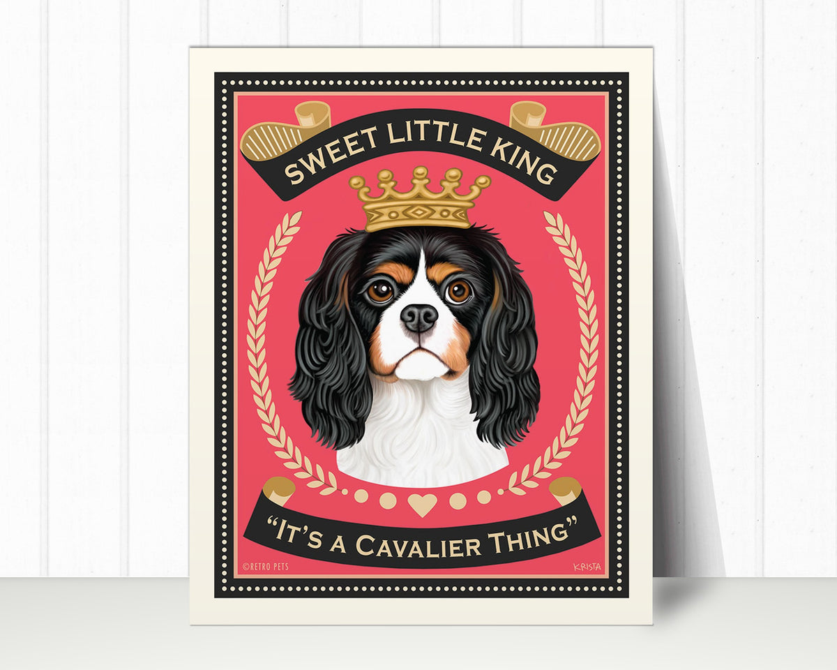 Tricolor Cavalier Art Print "Sweet Little King" | Cavalier Lover Gift