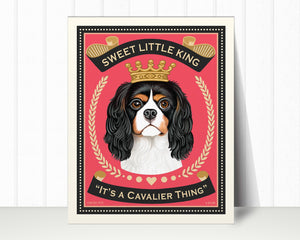 Tricolor Cavalier Art Print "Sweet Little King" | Cavalier Lover Gift