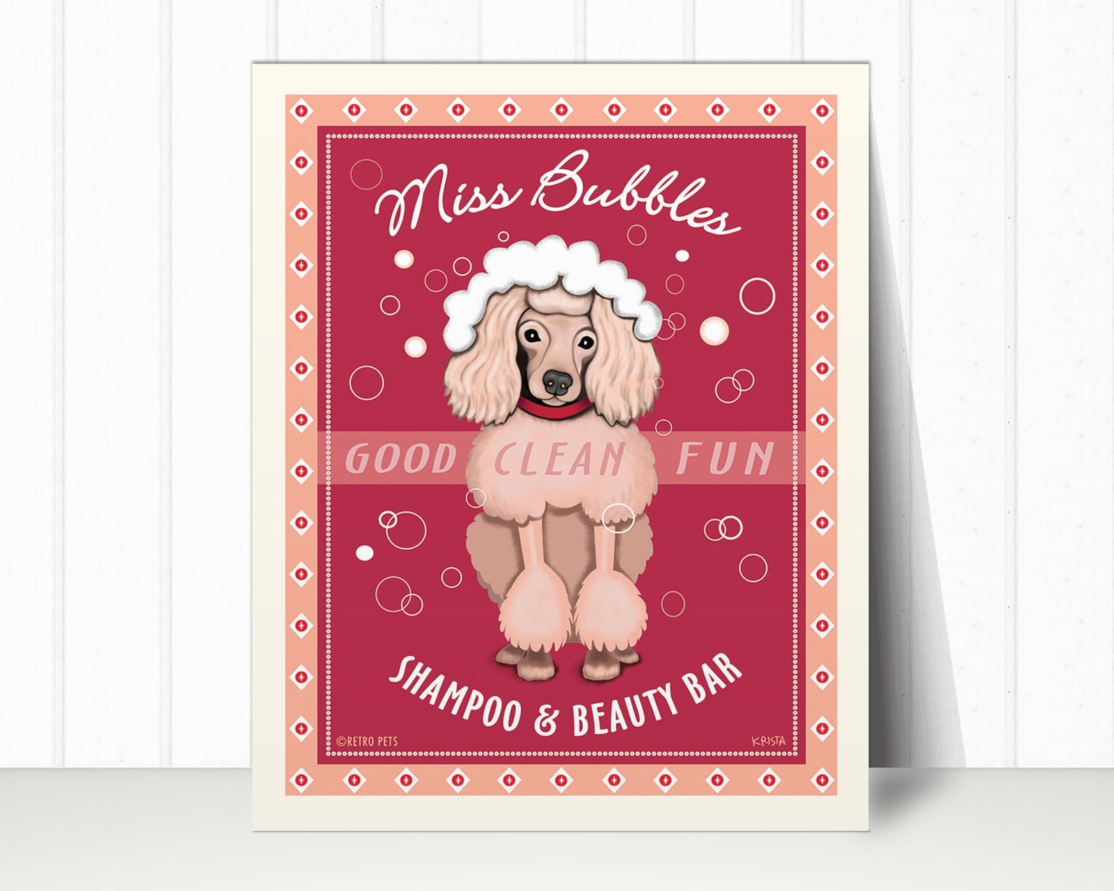 Poodle Art Print "Miss Bubbles" | Poodle Lover Gift