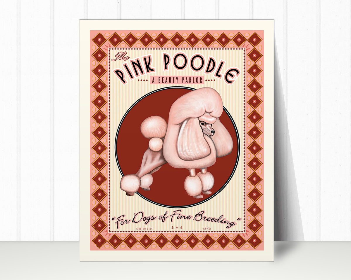 Poodle Art Print "Pink Poodle Beauty Parlor" | Poodle Lover Gift