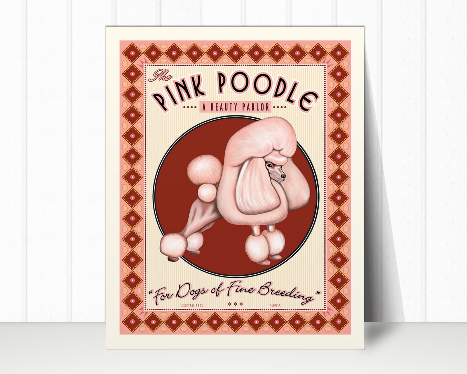 Poodle Art Print "Pink Poodle Beauty Parlor" | Poodle Lover Gift