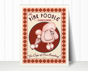 Poodle Art Print "Pink Poodle Beauty Parlor" | Poodle Lover Gift