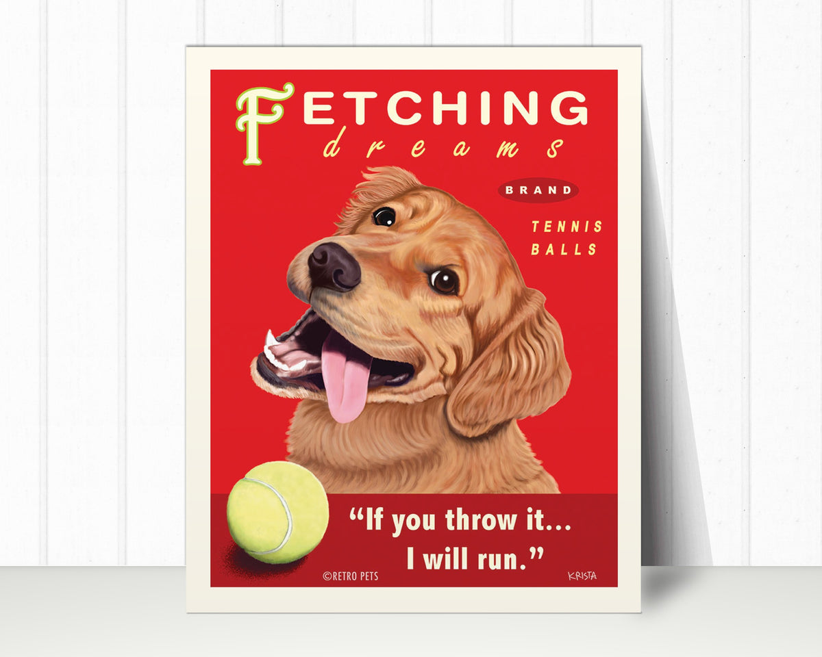 Golden Retriever Art Print "Fetching Dreams" | Golden Retriever Lover Gift