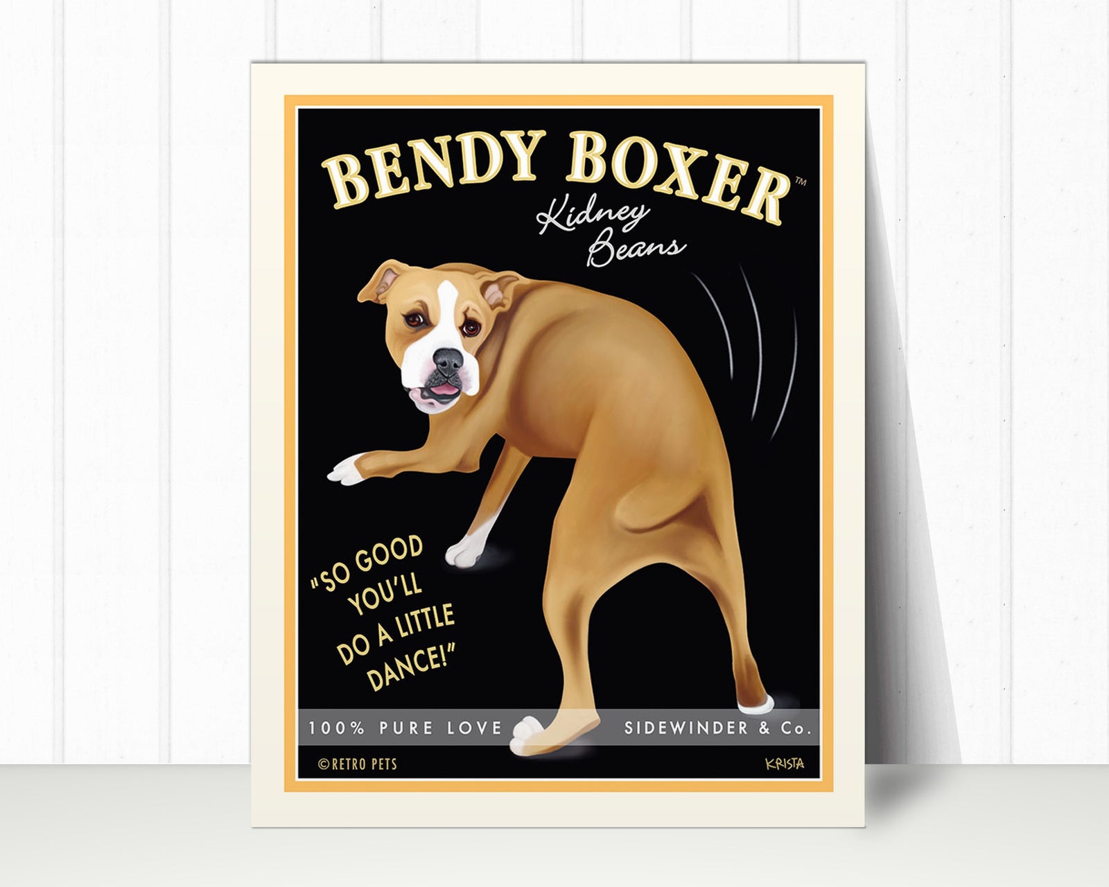 Boxer Art Print "Bendy Boxer" | Boxer Lover Gift