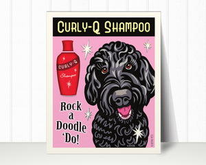 Labradoodle (Black) Art Print "Rock a Doodle 'Do!" | Doodle Lover Gift