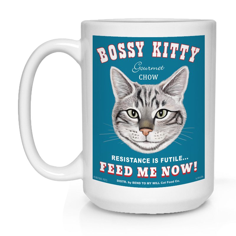 Cat Art "Bossy Kitty" 15 oz. Coffee Mug