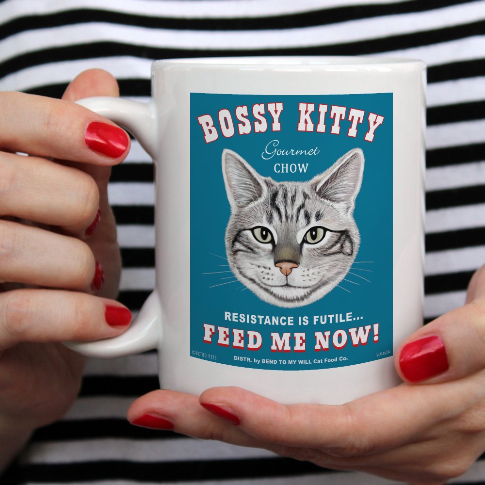 Cat Art "Bossy Kitty" 15 oz. Coffee Mug