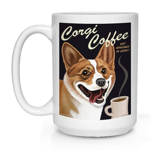 Corgi Art "Corgi Coffee" 15 oz. Coffee Mug