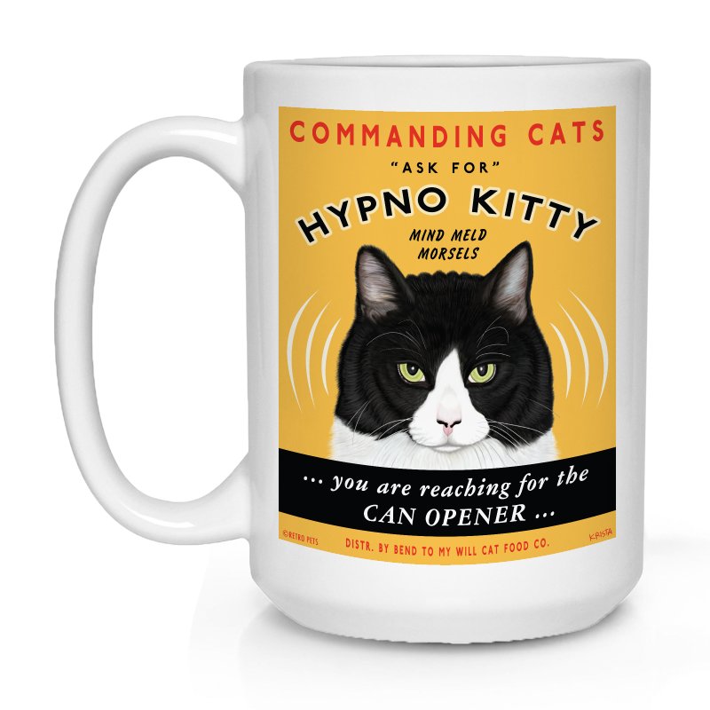 Cat Art "Hypno Kitty" 15 oz. Coffee Mug