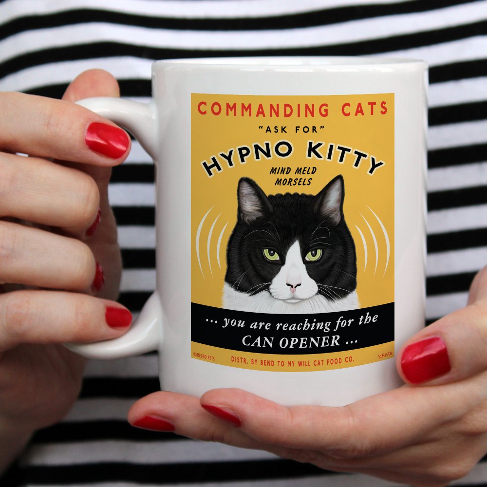 Cat Art "Hypno Kitty" 15 oz. Coffee Mug