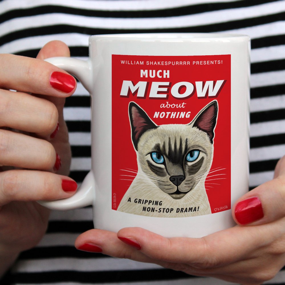 Cat Art "Much Meow About Nothing" 15 oz. Coffee Mug