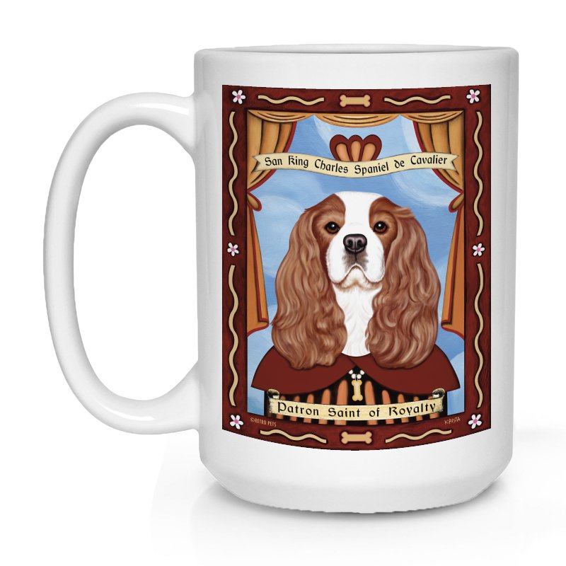 Cavalier King Charles Spaniel Art "Saint of Royalty" 15 oz. Coffee Mug