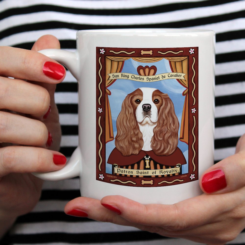 Cavalier King Charles Spaniel Art "Saint of Royalty" 15 oz. Coffee Mug
