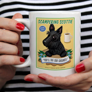 Scottish Terrier Art "Scampering Scottie" 15 oz. Coffee Mug