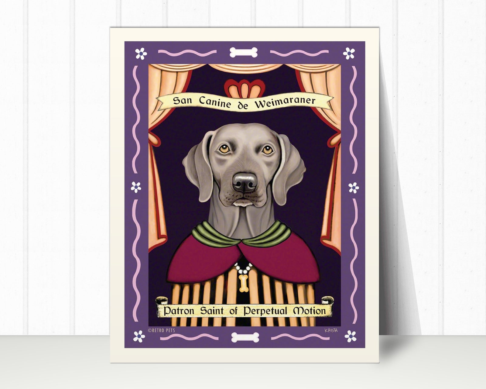 Weimaraner (Amber Eyes) Art Print "Saint of Perpetual Motion" | Weimaraner Lover Gift