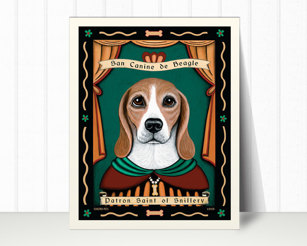 Beagle Art Print "Patron Saint of Sniffery" | Beagle Lover Gift