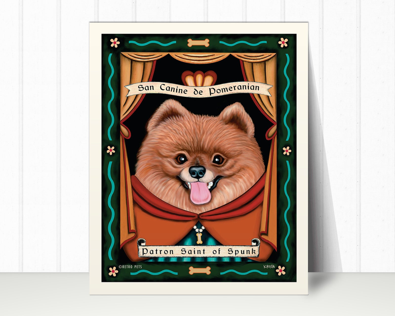 Pomeranian Art Print "Patron Saint of Spunk" | Pomeranian Lover Gift