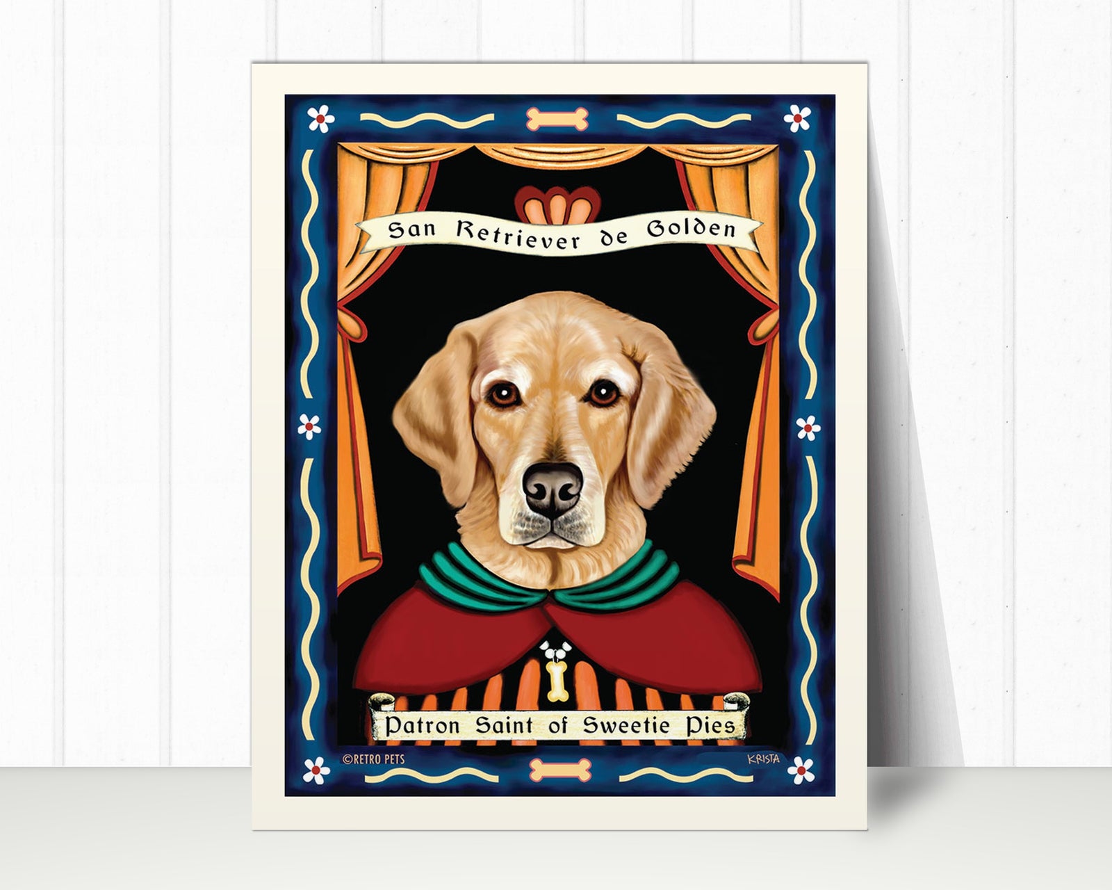 Golden Retriever Art Print "Patron Saint of Sweetie Pies" | Golden Retriever Lover Gift