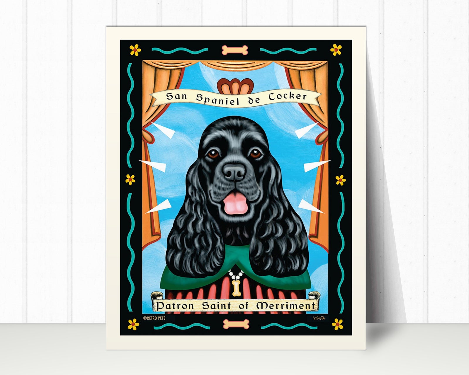 Cocker Spaniel Art Print "Patron Saint of Merriment" | Cocker Spaniel Lover Gift