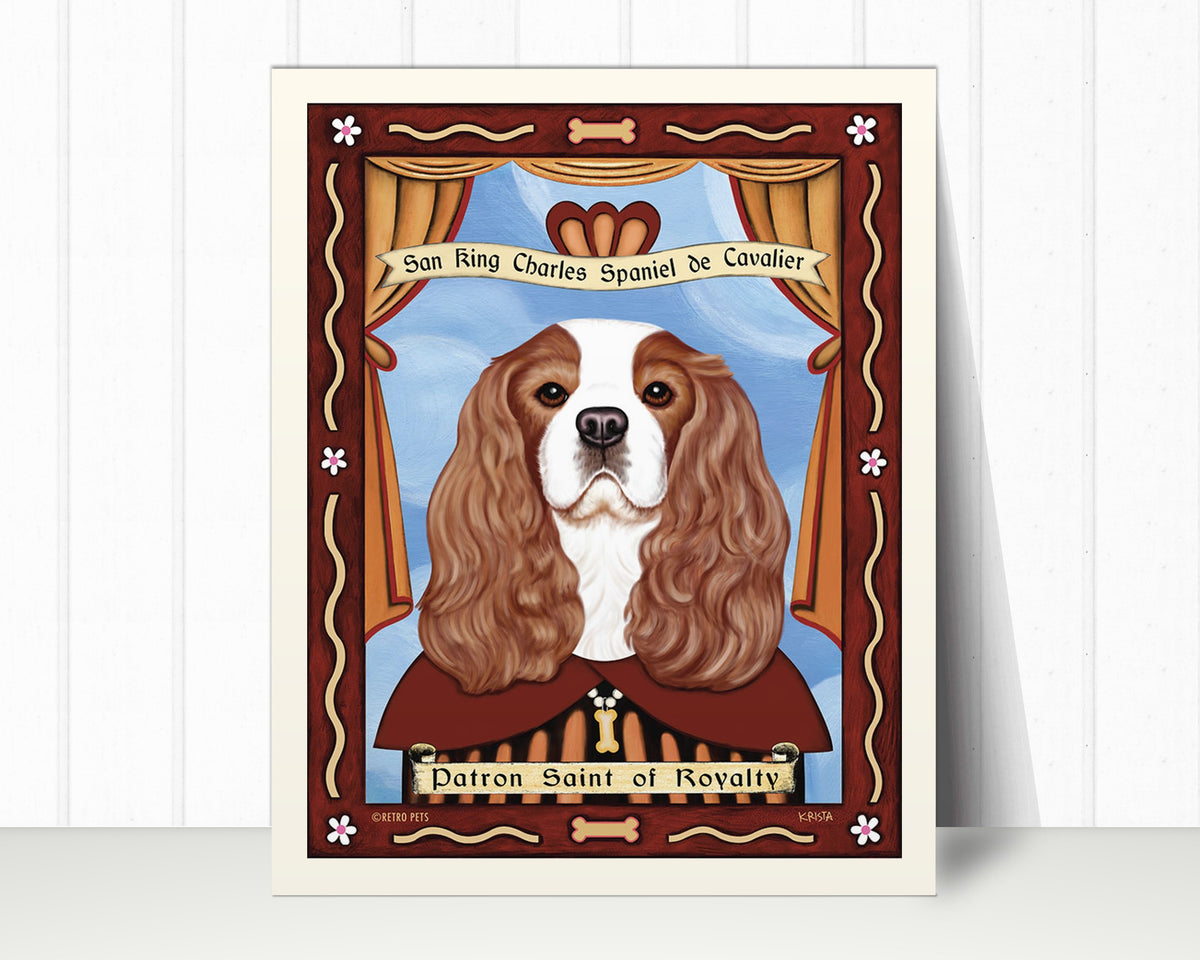 Blenheim Cavalier Art Print "Patron Saint of Royalty" | Cavalier Lover Gift