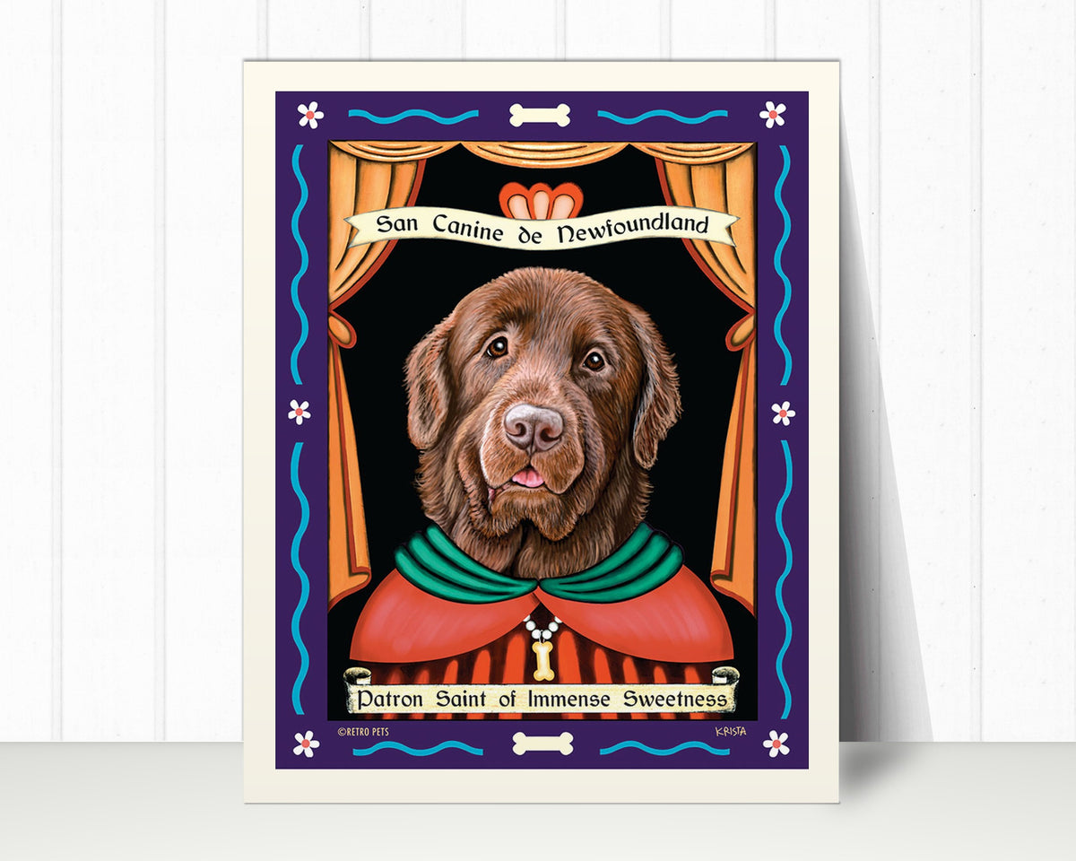 Newfoundland (Brown) Art Print "Patron Saint of Immense Sweetness" | Newfoundland Lover Gift
