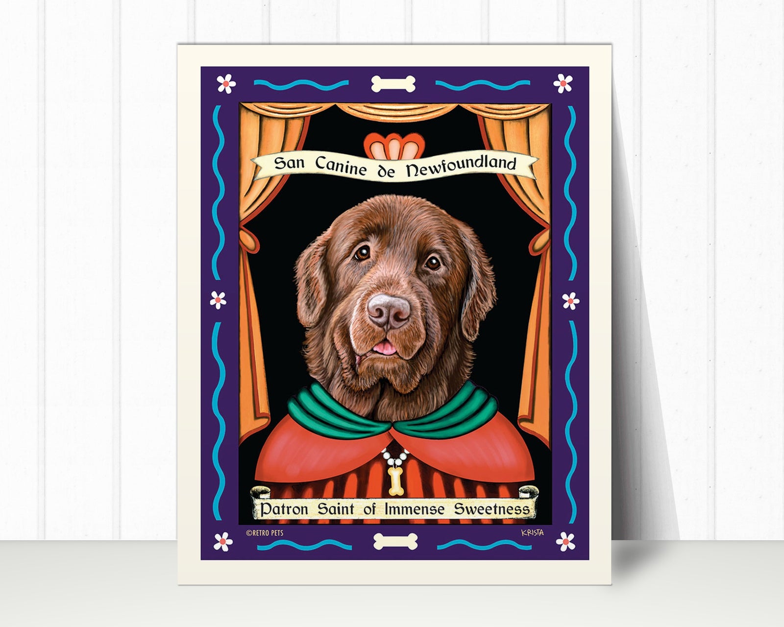 Newfoundland (Brown) Art Print "Patron Saint of Immense Sweetness" | Newfoundland Lover Gift