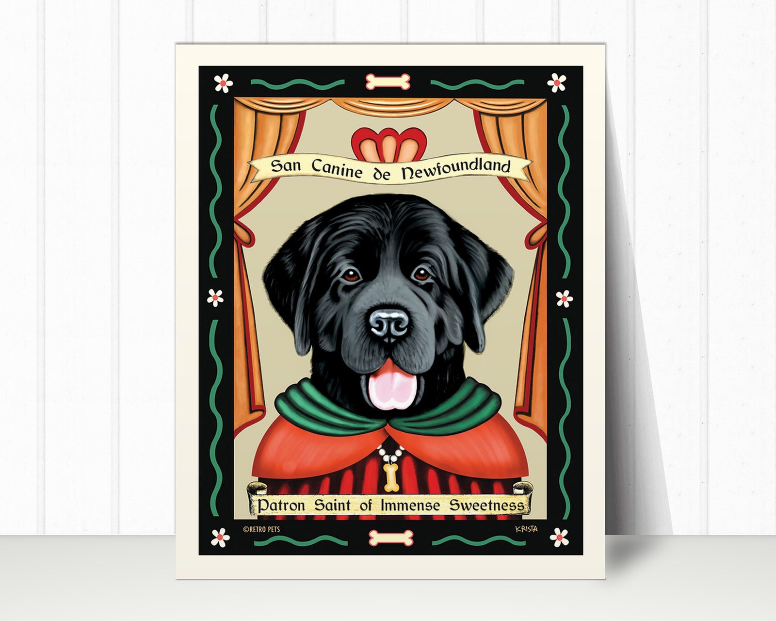 Newfoundland (Black) Art Print "Patron Saint of Immense Sweetness" | Newfoundland Lover Gift