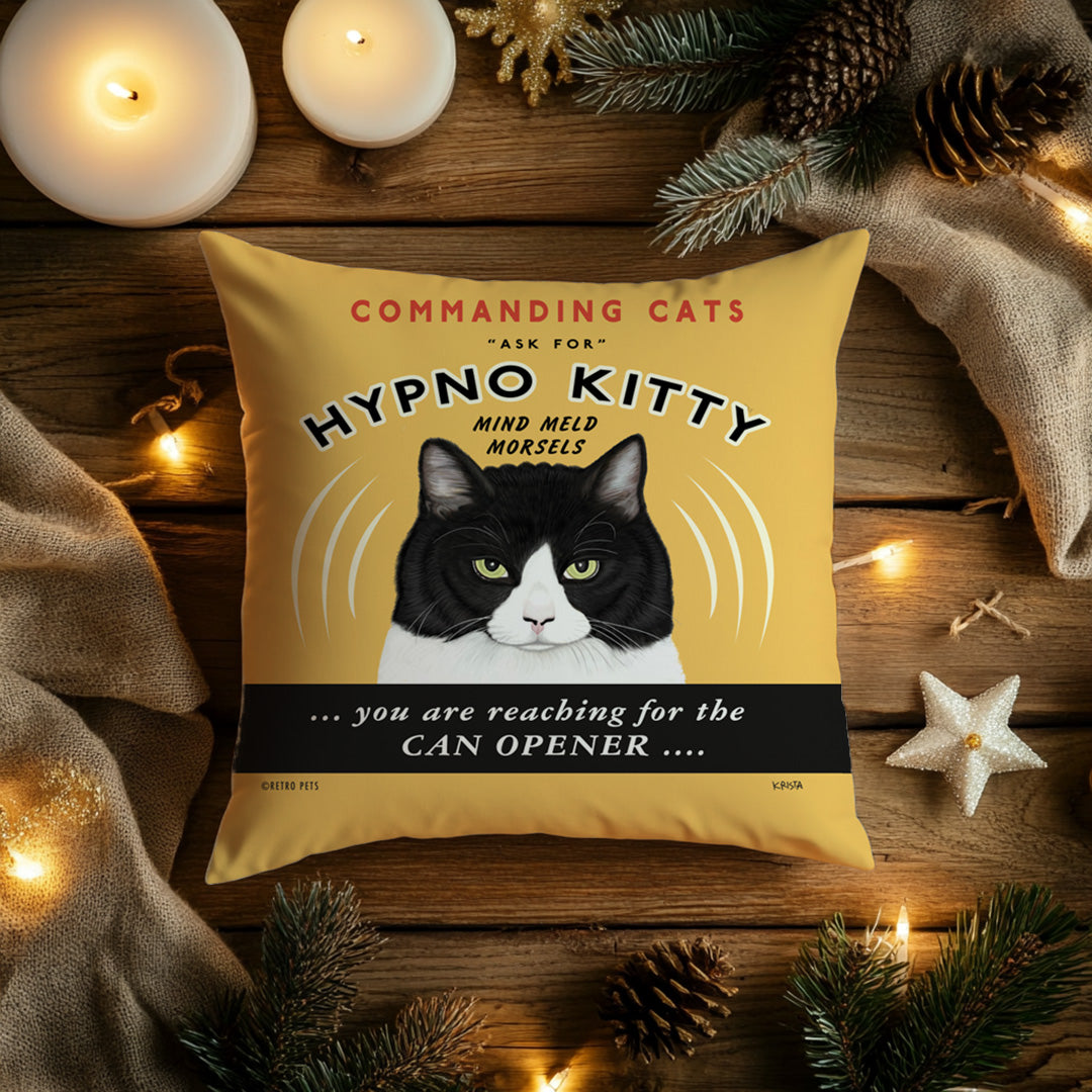 Hypno Kitty Throw Pillow | 18x18 | Free Shipping for USA!