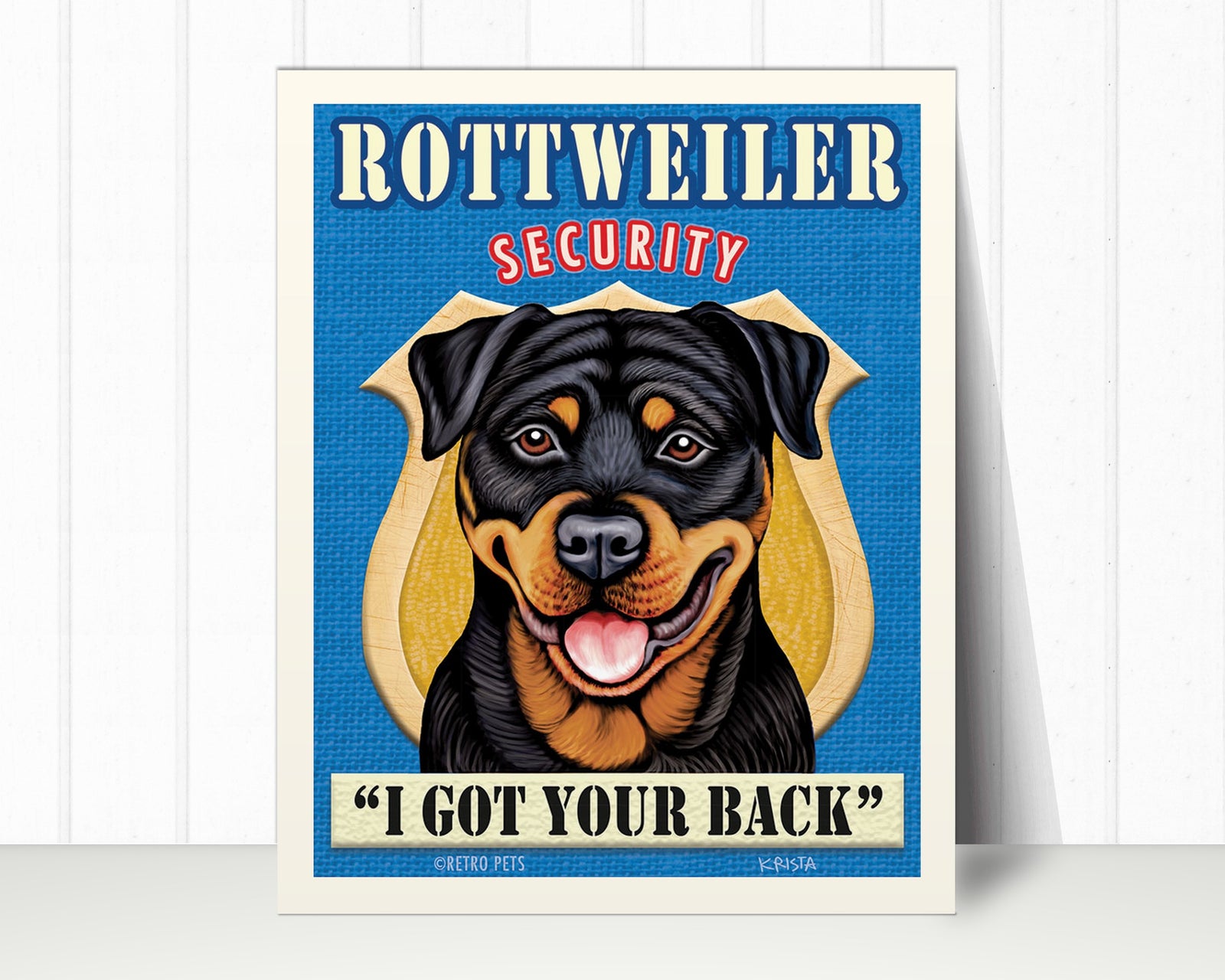 Rottweiler Art Print "Rottweiler Security" | Rottweiler Lover Gift