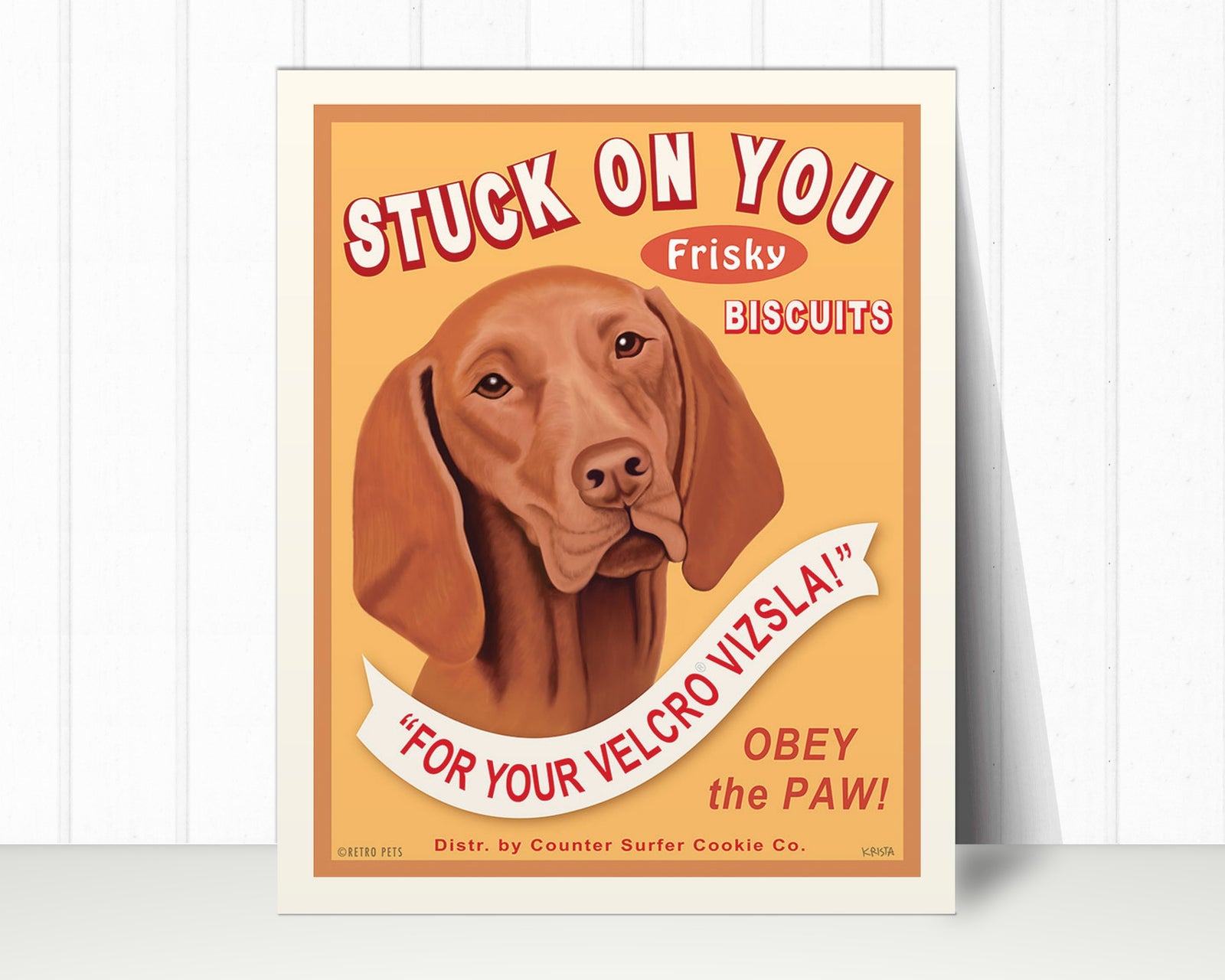 Vizsla Art Print "Stuck on You" | Vizsla Lover Gift